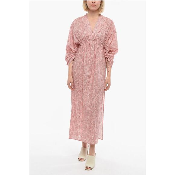 Birgitte Herskind Ryan Red Liberty Floral Organic Cotton Midi Dress Cottagecore - Picture 2 of 12